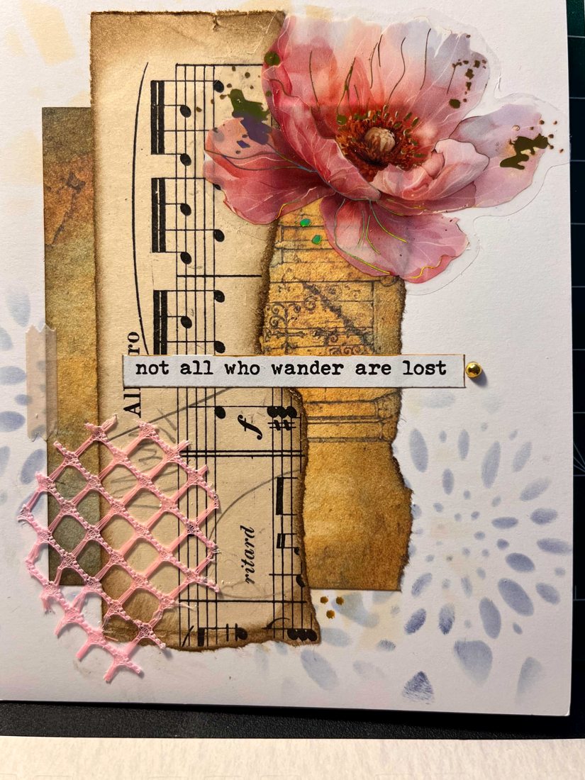 Mixed-media floral card by Torn Edges