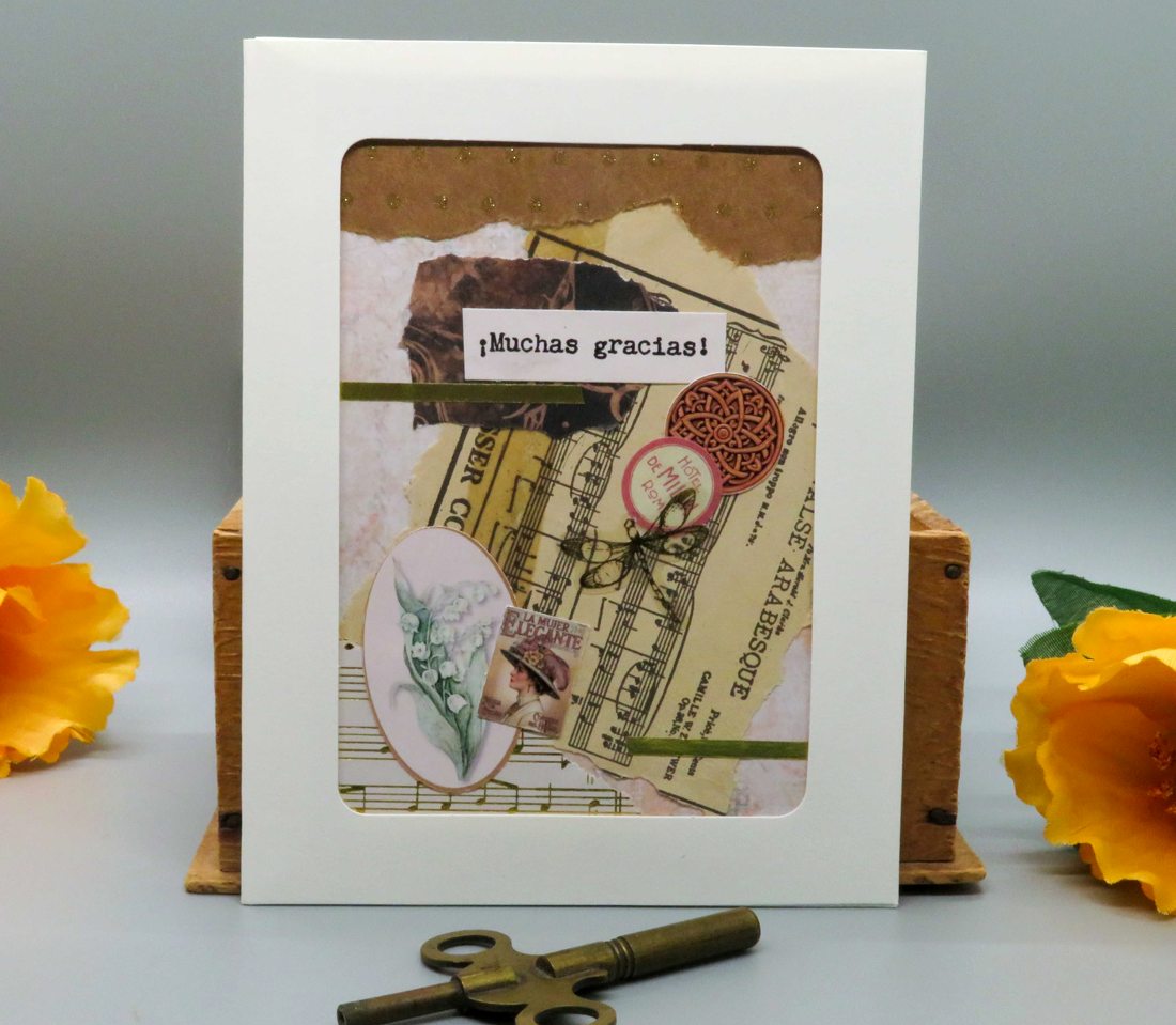 Original mixed-media card by Torn Edges