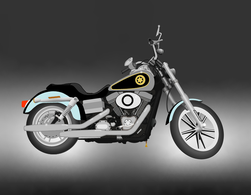 illustration of a classic law enforcement motorcycle